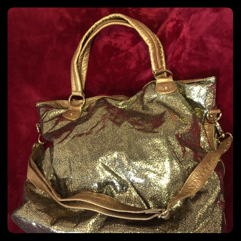 Large Gold  Handbag/ Tote/ Dumpbag